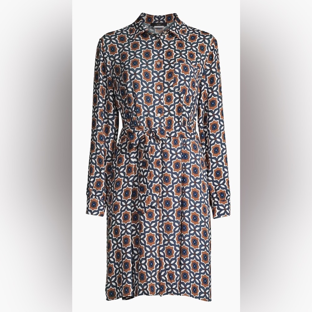 Weekend Max Mara Golfo Belted Printed Shirtdress Multi 4 $495